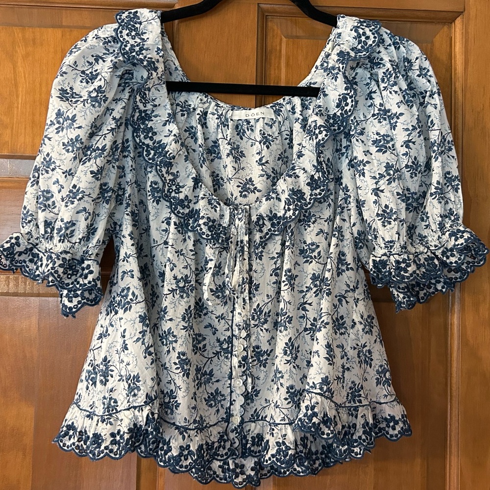 DOEN Songbird Toile Lazuli top S - Picture 3 of 7